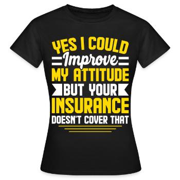 Drôle de courtier d’assurance - T-shirt Femme - noir - Devant - AI Model Female 172 dark (172cm)