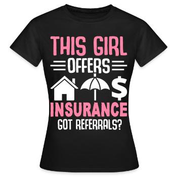 Drôle de courtier d’assurance - T-shirt Femme - noir - Devant - AI Model Female 172 dark (172cm)