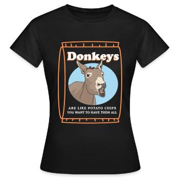 Donkey Donkey Donkey Owner Donkey Lover Gift - Women's T-Shirt - black - Front - AI Model Female 172 dark (172cm)