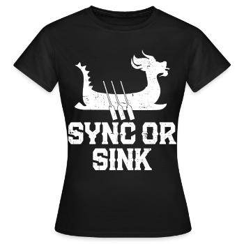 Drôle de pagaie de course de bateau-dragon - T-shirt Femme - noir - Devant - AI Model Female 172 dark (172cm)