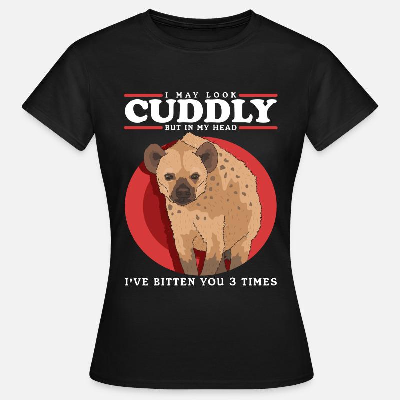 Hyäne Hyänen Tüpfelhyäne Geschenk - Frauen T-Shirt - Schwarz