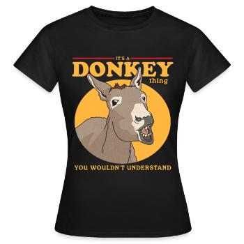 Donkey donkey owner donkey lover donkey gift - Women's T-Shirt - black - Front - AI Model Female 172 dark (172cm)
