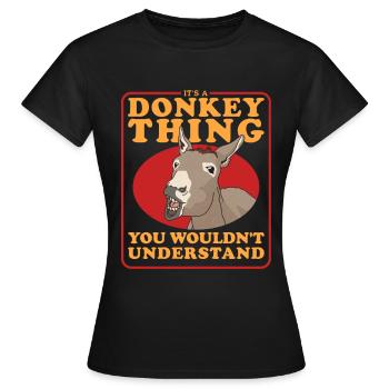 Donkey donkey owner donkey donkey lover gift - Women's T-Shirt - black - Front - AI Model Female 172 dark (172cm)