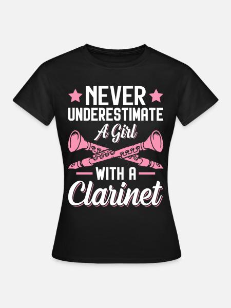 Lustiger Spieler Klarinettist - Frauen T-Shirt - Schwarz