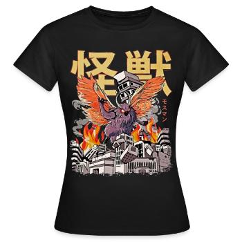 Kaiju Mothman Crypte de monstres d’anime japonais - T-shirt Femme - noir - Devant - AI Model Female 172 dark (172cm)