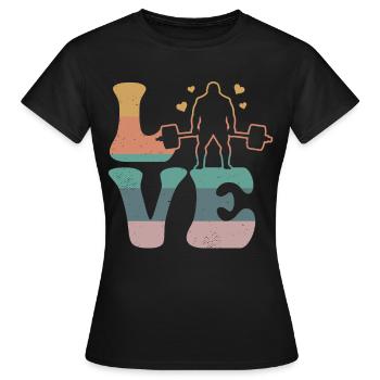 Deadlift Deadlift Haltérophilie AMOUR - T-shirt Femme - noir - Devant - AI Model Female 172 dark (172cm)