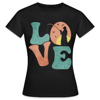 Pêche en haute mer Pêcheuse Pêcheuse AMOUR - T-shirt Femme - noir - Devant - AI Model Female 172 dark (172cm)