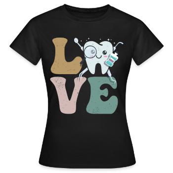 Dentiste Assistante dentaire Hygiène - T-shirt Femme - noir - Devant - AI Model Female 172 dark (172cm)