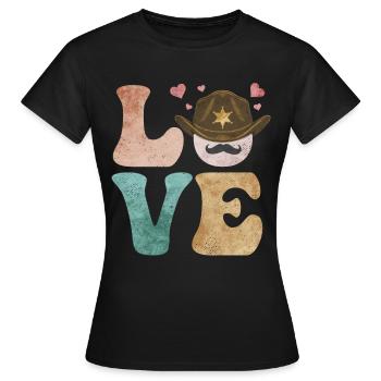 Deputy Sheriff Polizei Strafverfolgung - Frauen T-Shirt - Schwarz - Vorne - AI Model Female 172 dark (172cm)