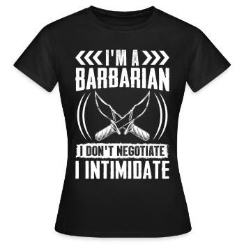 LARP - Women's T-Shirt - black - Front - AI Model Female 172 dark (172cm)