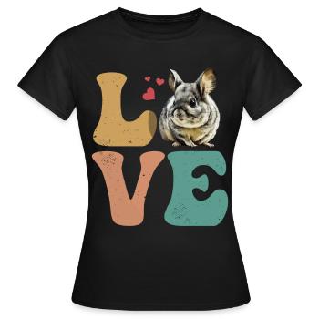 Chinchilla-Besitzer LOVE - Frauen T-Shirt - Schwarz - Vorne - AI Model Female 172 dark (172cm)