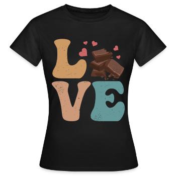 Tablette de chocolat LOVE - T-shirt Femme - noir - Devant - AI Model Female 172 dark (172cm)