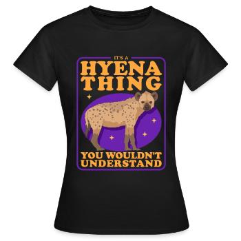 Hyena, spotted hyena, hyena gift - Women's T-Shirt - black - Front - AI Model Female 172 dark (172cm)