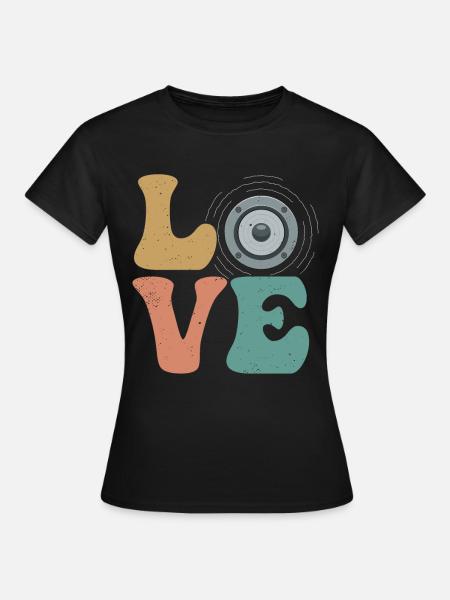 Kirche Tontechniker Audiotechniker LOVE - Dame-T-shirt - sort
