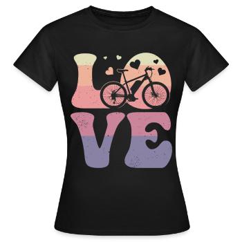 E-Bike Elektronisches Fahrrad LOVE - Frauen T-Shirt - Schwarz - Vorne - AI Model Female 172 dark (172cm)