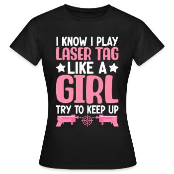 Spieler - Frauen T-Shirt - Schwarz - Vorne - AI Model Female 172 dark (172cm)