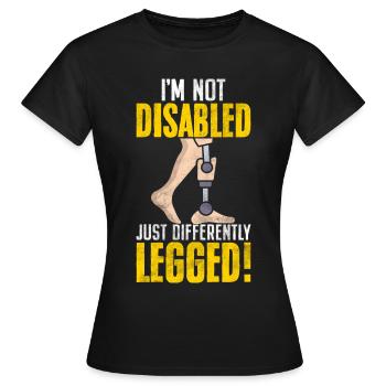 Prothèse de jambe - T-shirt Femme - noir - Devant - AI Model Female 172 dark (172cm)