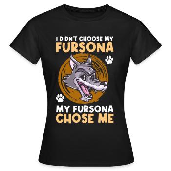 Furry Fandom Fursuit Wolf - Women's T-Shirt - black - Front - AI Model Female 172 dark (172cm)
