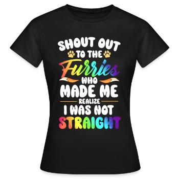 LGBTQ Furry Fandom - Women's T-Shirt - black - Front - AI Model Female 172 dark (172cm)