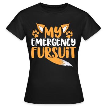Furry Fandom Fursona Fox - Women's T-Shirt - black - Front - AI Model Female 172 dark (172cm)