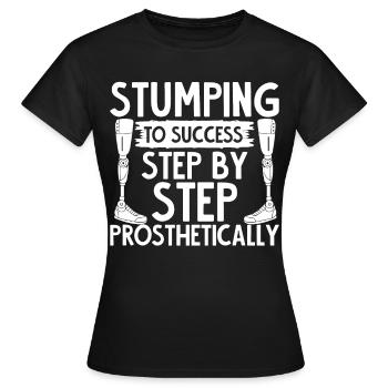 Amputés de prothèses de jambe - T-shirt Femme - noir - Devant - AI Model Female 172 dark (172cm)