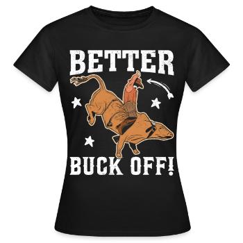 Lustiger Stierreiter Stierreitender Cowboy - Frauen T-Shirt - Schwarz - Vorne - AI Model Female 172 dark (172cm)