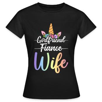 Douche nuptiale de fiançailles - T-shirt Femme - noir - Devant - AI Model Female 172 dark (172cm)