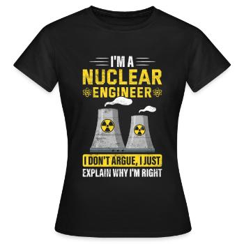 Centrale nucléaire - T-shirt Femme - noir - Devant - AI Model Female 172 dark (172cm)
