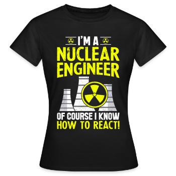 Drôle de centrale nucléaire - T-shirt Femme - noir - Devant - AI Model Female 172 dark (172cm)