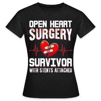Patient en angioplastie - T-shirt Femme - noir - Devant - AI Model Female 172 dark (172cm)