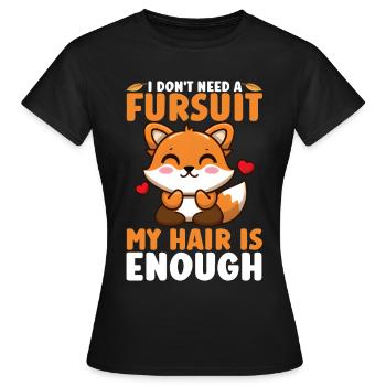 Furry Fandom Fursona Fox - Women's T-Shirt - black - Front - AI Model Female 172 dark (172cm)