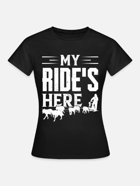 Mushing Hundeschlittenfahrt Musher - Frauen T-Shirt - Schwarz