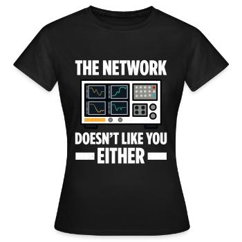 Administrateur réseau Administrateur système Réseau - T-shirt Femme - noir - Devant - AI Model Female 172 dark (172cm)