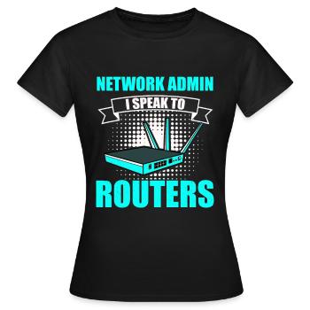 Administrateur réseau Administrateur système Réseau - T-shirt Femme - noir - Devant - AI Model Female 172 dark (172cm)