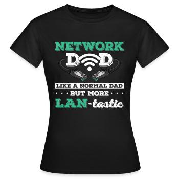 Administrateur réseau Administrateur système Réseau - T-shirt Femme - noir - Devant - AI Model Female 172 dark (172cm)