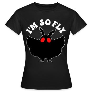 Cryptozoologie de Mothman Crypttide - T-shirt Femme - noir - Devant - AI Model Female 172 dark (172cm)