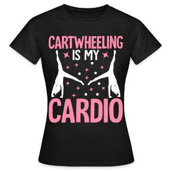 Gymnastique de la roue de charrette Cheerleading - T-shirt Femme - noir - Devant - AI Model Female 172 dark (172cm)