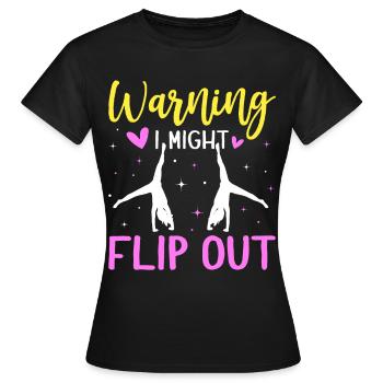 Gymnastique de la roue de charrette Cheerleading - T-shirt Femme - noir - Devant - AI Model Female 172 dark (172cm)