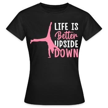 Gymnastique de la roue de charrette Cheerleading - T-shirt Femme - noir - Devant - AI Model Female 172 dark (172cm)