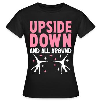 Gymnastique de la roue de charrette Cheerleading - T-shirt Femme - noir - Devant - AI Model Female 172 dark (172cm)