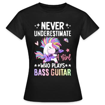 Bassist Bassist - Women's T-Shirt - black - Front - AI Model Female 172 dark (172cm)