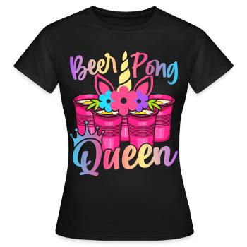 Beer Pong Girl Drinking Game - Women's T-Shirt - black - Front - AI Model Female 172 dark (172cm)