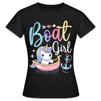 Bootfahren Bootsführer Bootsfahrer - Frauen T-Shirt - Schwarz - Vorne - AI Model Female 172 dark (172cm)