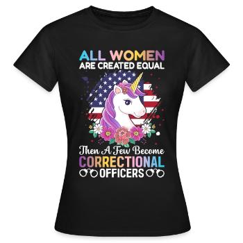 Weibliche Strafverfolgungsbehörden - Frauen T-Shirt - Schwarz - Vorne - AI Model Female 172 dark (172cm)