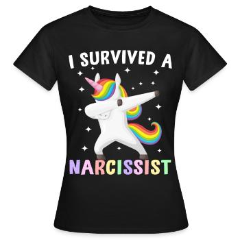 Funny Divorce Feminist - Women's T-Shirt - black - Front - AI Model Female 172 dark (172cm)
