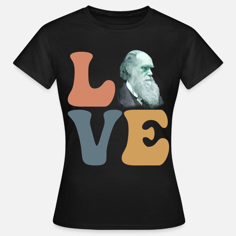 Charles Darwin Théorie de l’évolution athée - T-shirt Femme - noir