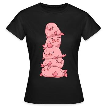 Kawaii Blobfisch Blob Haufen - Frauen T-Shirt - Schwarz - Vorne - AI Model Female 172 dark (172cm)