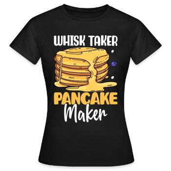 Lustige Pfannkuchen - Frauen T-Shirt - Schwarz - Vorne - AI Model Female 172 dark (172cm)