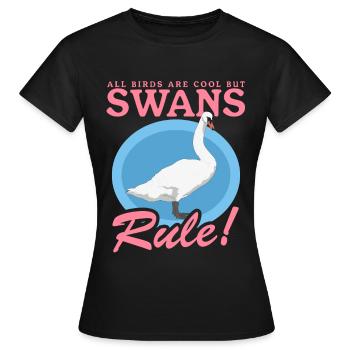 Cygnes cygnes cygnes amant de cygne cadeau - T-shirt Femme - noir - Devant - AI Model Female 172 dark (172cm)