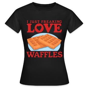 Waffles Waffle Lover Waffle Gift - Women's T-Shirt - black - Front - AI Model Female 172 dark (172cm)